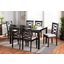Lanier Modern and Contemporary Grey Fabric Upholstered and Dark Brown Finished Wood 7-Piece Dining Set