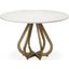 Laurent 48 Inch Marble Top Gold Metal Base Dining Table