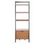 Lavina 3 Shelf 1 Door Etagere in Natural and Charcoal