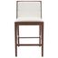 Laycee Linen Counter Stool Set of 2 In Walnut and White