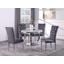 Layla 5 Piece Modern Faux Marble Round Dining Set In Gray