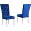 Layla Modern Velvet Upholstered Side Chair Set of 2 In Blue