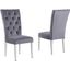 Layla Modern Velvet Upholstered Side Chair Set of 2 In Gray