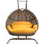 LeisureMod Amber Wicker Hanging Double Egg Swing Chair