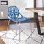 LeisureMod Asbury Blue Dining Chair with Chromed Legs