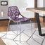 LeisureMod Asbury Purple Plastic Dining Chair With Chromed Legs