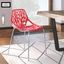 LeisureMod Asbury Red Dining Chair with Chromed Legs