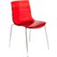 LeisureMod Astor Transparent Red Polycarbonate Dining Chair