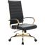 Leisuremod Benmar High-Back Leather Office Chair With Gold Frame BOTG19BLL