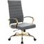 Leisuremod Benmar High-Back Leather Office Chair With Gold Frame BOTG19GRL