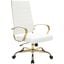 Leisuremod Benmar High-Back Leather Office Chair With Gold Frame BOTG19WL