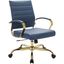 Leisuremod Benmar Home Leather Office Chair With Gold Frame BOG19BUL
