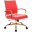 Leisuremod Benmar Home Leather Office Chair With Gold Frame BOG19GRL