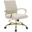 Leisuremod Benmar Home Leather Office Chair With Gold Frame BOG19TL