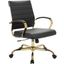 Leisuremod Benmar Leather Office Chair With Gold Frame
