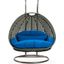 LeisureMod Blue Wicker Hanging 2 person Egg Swing Chair ESCBG-57BU