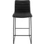 Leisuremod Brooklyn 29.9 Inch Modern Charcoal Leather Bar Stool Set Of 2 With Black Iron Base And Footrest