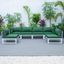 LeisureMod Chelsea 6-Piece Patio Sectional Weathered Grey Aluminum With Cushions In Green