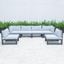 Leisuremod Chelsea 6-Piece Patio Sectional With Cushions CSBL-6LGR