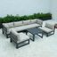 Leisuremod Chelsea 7-Piece Patio Sectional And Coffee Table Set With Cushions CSTBL-7BG