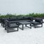 Leisuremod Chelsea 7-Piece Patio Sectional And Coffee Table Set With Cushions CSTBL-7BL