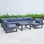 Leisuremod Chelsea 7-Piece Patio Sectional And Coffee Table Set With Cushions CSTBL-7BU