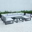Leisuremod Chelsea 7-Piece Patio Sectional And Coffee Table Set With Cushions CSTBL-7LGR