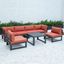 Leisuremod Chelsea 7-Piece Patio Sectional And Coffee Table Set With Cushions CSTBL-7OR