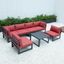 Leisuremod Chelsea 7-Piece Patio Sectional And Coffee Table Set With Cushions CSTBL-7R