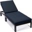Leisuremod Chelsea Modern Aluminum Outdoor Chasie Lounge Chair With Cushions In Black