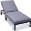 Leisuremod Chelsea Modern Aluminum Outdoor Chasie Lounge Chair With Cushions In Blue
