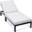 Leisuremod Chelsea Modern Aluminum Outdoor Chasie Lounge Chair With Cushions In Light Grey
