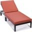 Leisuremod Chelsea Modern Aluminum Outdoor Chasie Lounge Chair With Cushions In Orange