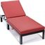 Leisuremod Chelsea Modern Aluminum Outdoor Chasie Lounge Chair With Cushions In Red