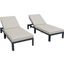 LeisureMod Chelsea Modern Beige Outdoor Chaise Lounge Chair With Cushions Set of 2
