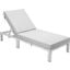 LeisureMod Chelsea Modern Outdoor Weathered Grey Chaise Lounge Chair With Cushions In Light Grey