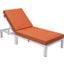 LeisureMod Chelsea Modern Outdoor Weathered Grey Chaise Lounge Chair With Cushions In Orange