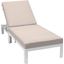 Leisuremod Chelsea Modern Outdoor White Chaise Lounge Chair With Cushions In Beige
