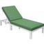 Leisuremod Chelsea Modern Outdoor White Chaise Lounge Chair With Cushions In Green