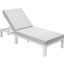 Leisuremod Chelsea Modern Outdoor White Chaise Lounge Chair With Cushions In Light Grey