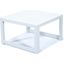 LeisureMod Chelsea Patio Coffee Table With White Aluminum In White