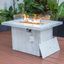 Leisuremod Chelsea Patio Modern Aluminum Propane Fire Pit Table In Weathered Grey