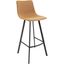 Leisuremod Elland Modern Upholstered Leather Light Brown Bar Stool With Iron Legs And Footrest