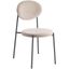 Leisuremod Euston Modern Velvet Dining Chair With Grey Steel Frame In Beige