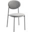 Leisuremod Euston Modern Velvet Dining Chair With Grey Steel Frame In Grey