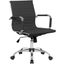LeisureMod Harris Black Leatherette Office Chair