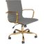 LeisureMod Harris Grey Leatherette Gold Frame Office Chair