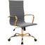 Leisuremod Harris High-Back Leatherette Office Chair With Gold Frame HOTG19GRL
