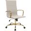 Leisuremod Harris High-Back Leatherette Office Chair With Gold Frame HOTG19TL