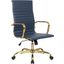 Leisuremod Harris High-Back Leatherette Office Chair With Gold Frame